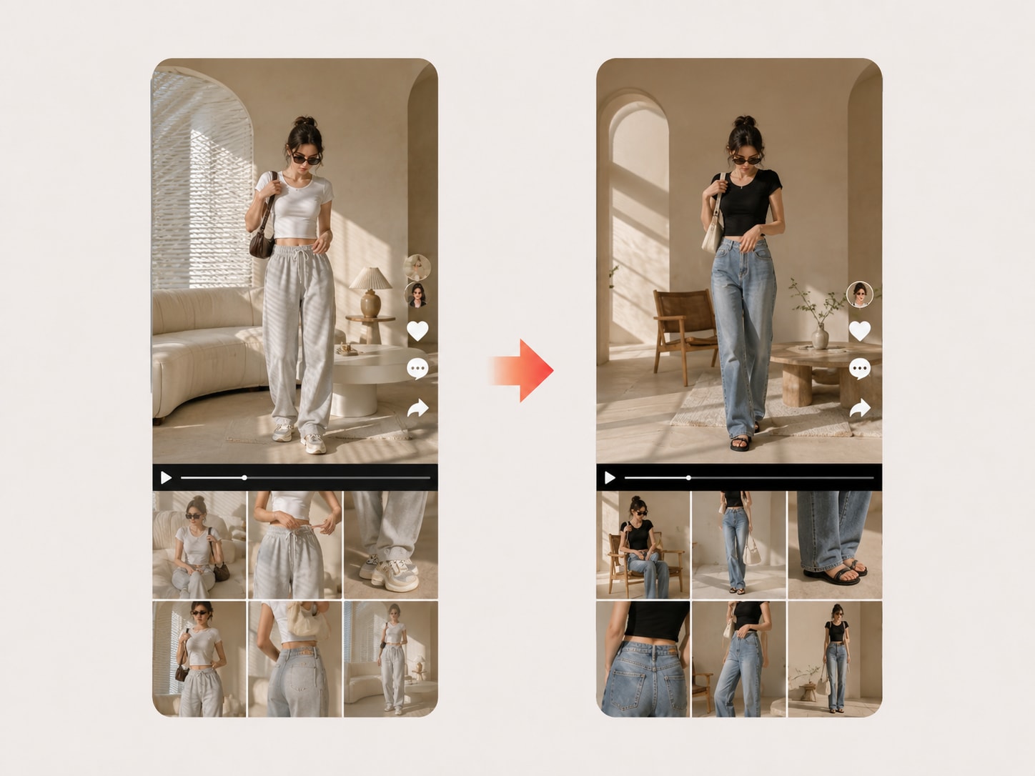 AI-generated shoppable product video frame