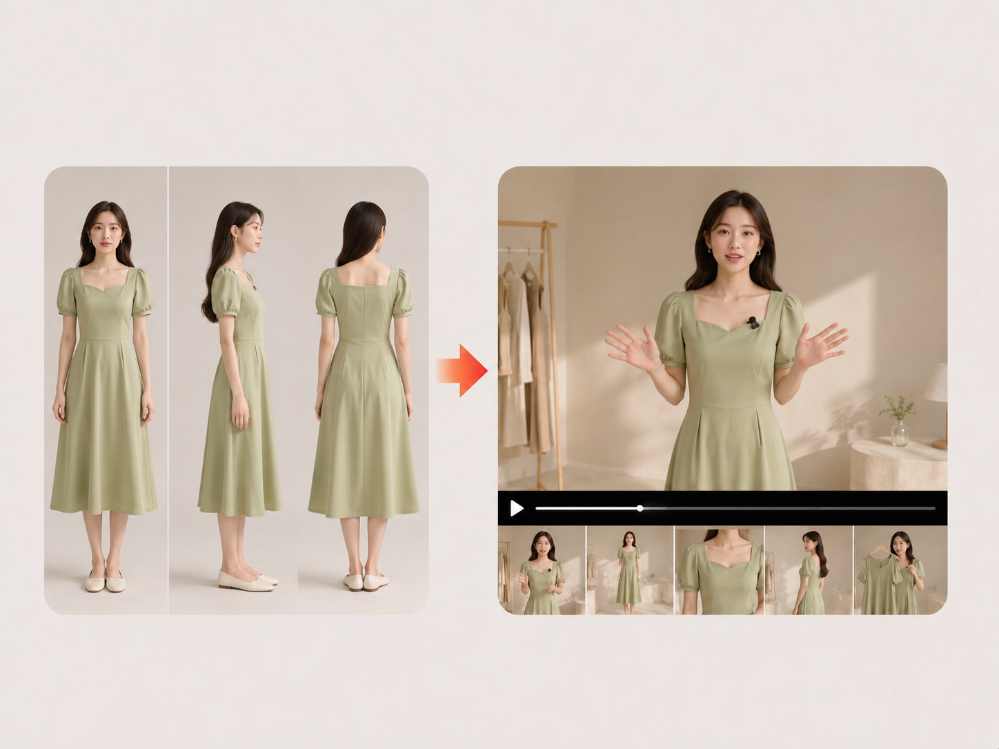 AI 生成电商服饰视频画面